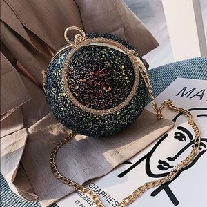New Black Glitter Ball Clutch/Bag